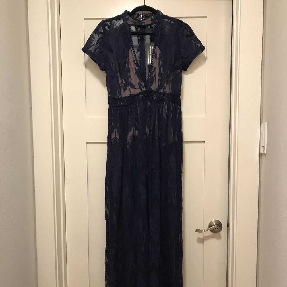 Maxi Navy Lace Dress (The clothing company Large)